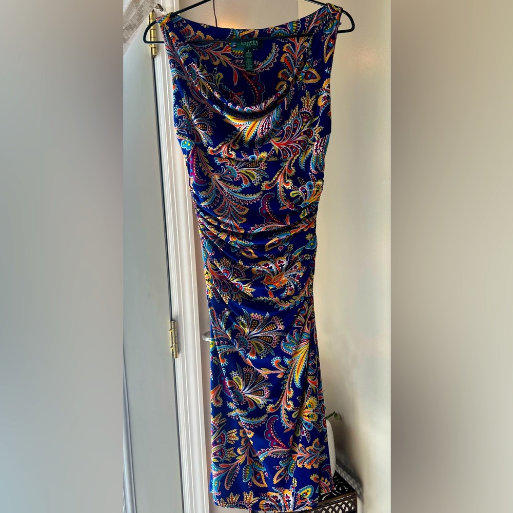 Size 6 Ralph Lauren dress. Multi-color, paisley print
